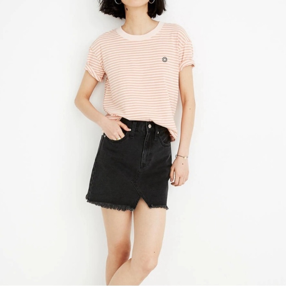 Madewell Lunar Wash Rigid Denim A-Line Mini Skirt Size 25